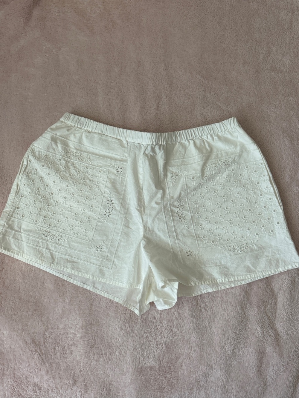 Zara white shorts with eyelet lace detailing